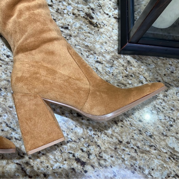 Cape Robbin Tan Over The Knee Pointed Heel Triangle Block Heel 8.5 - Picture 5 of 13